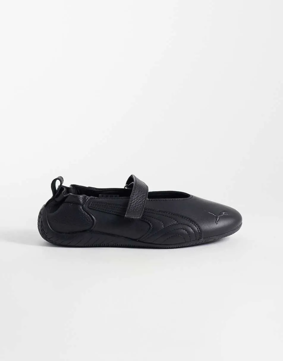 Puma Speedcat Fleur leather ballet flats in all black