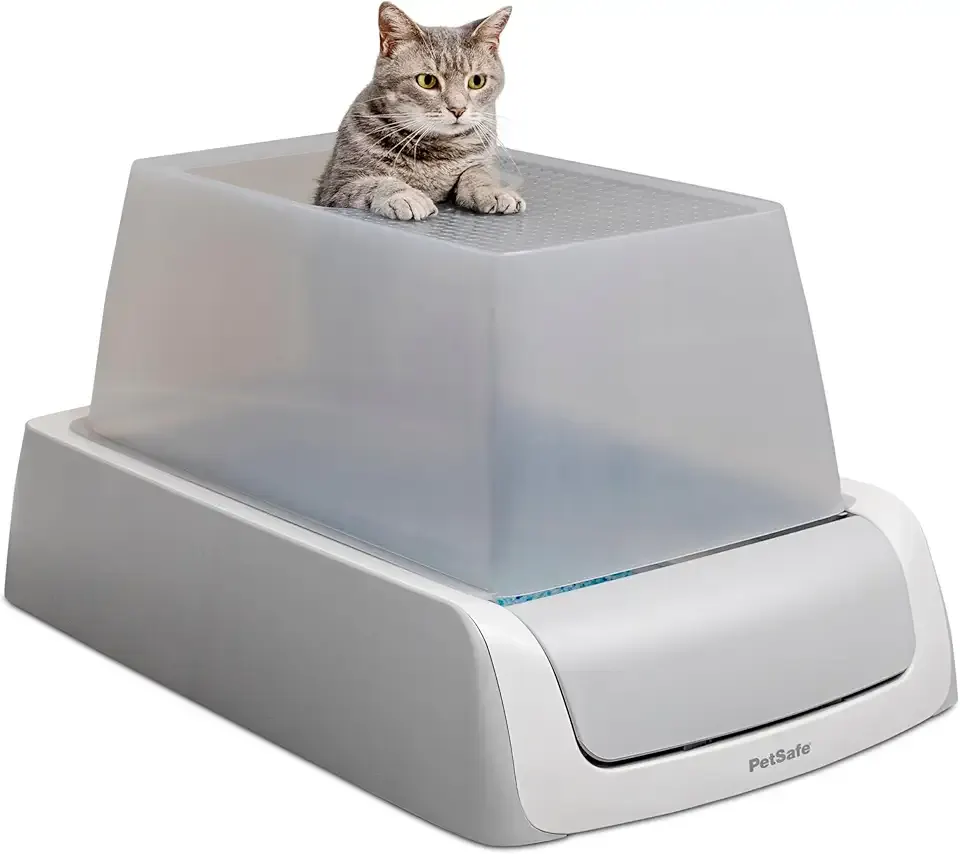 PetSafe ScoopFree Crystal Pro Legacy Self-Cleaning Automatic Litter Box - Top-Entry Motion-Sensing Cat Box with Integrated Health Counter - Includes 1 Disposable Crystal Litter Tray