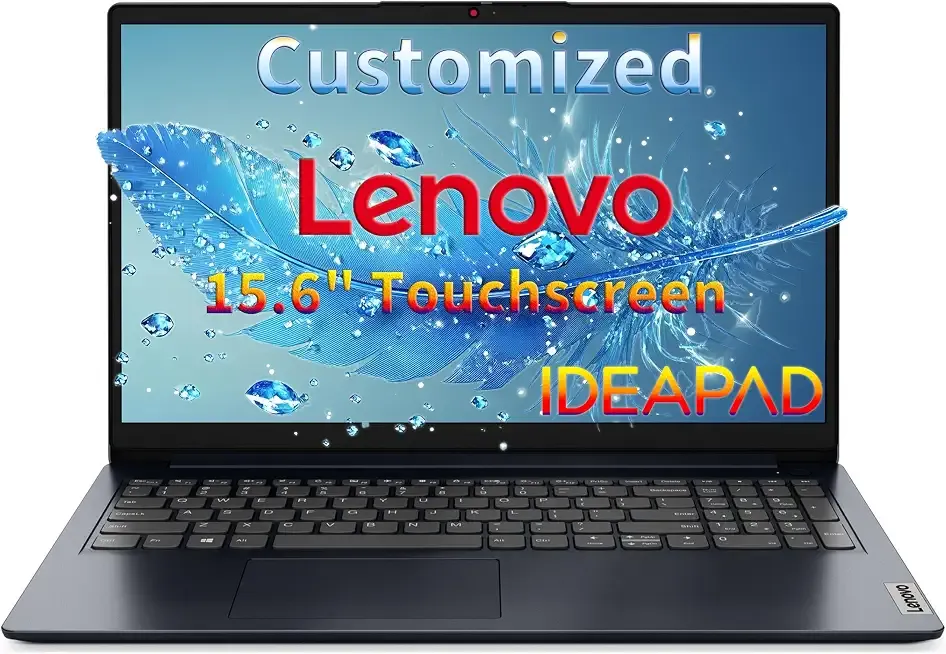 Customized Laptop, Lenovo 15.6" Touchscreen Laptop Computer for Business, Intel 10-Core i5-1335U, 8GB RAM, 512GB SSD, WiFi 6, Fast Charge, Windows 11 Home, Abyss Blue