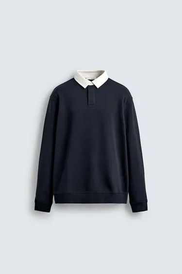 RUGBY SHIRT WITH CONTRAST COLLAR