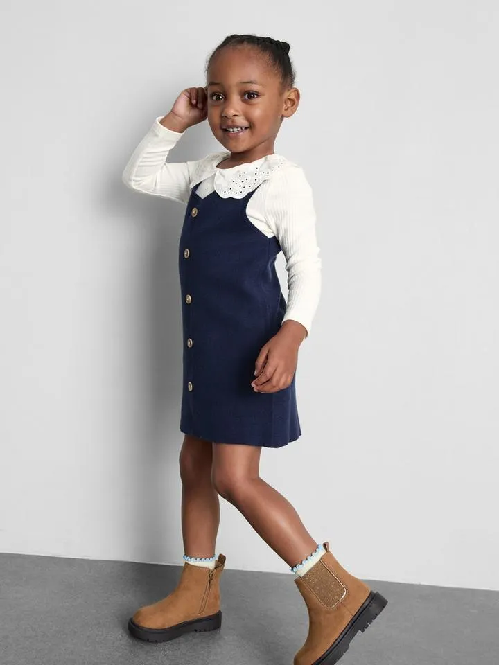 1–9 ans | Ensemble haut à col et robe chasuble