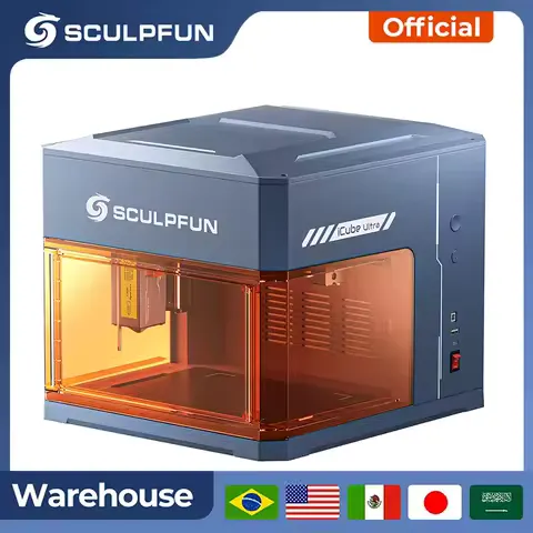 SCULPFUN 12W Diode Laser 1.2W Infrared Laser iCube Ultra Dual Desktop Laser Engraver Fully Enclosed Laser Engraving Machine