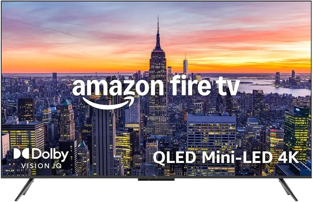 Amazon Fire TV 85" Omni Mini-LED Series, QLED 4K UHD smart TV, Dolby Vision IQ, 144hz gaming mode, Ambient Experience, hands-free with Alexa, 2024 release