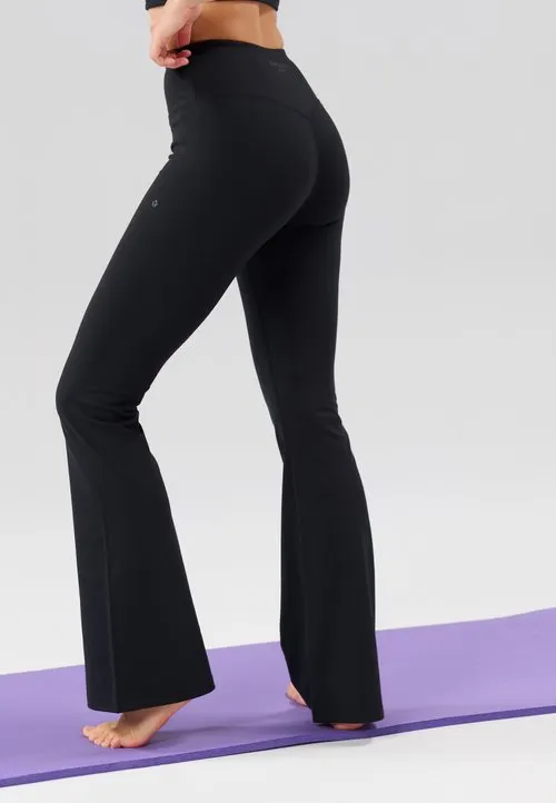 ESSENTIAL HIGH RISE FLARED LEGGINGS - Tights - black