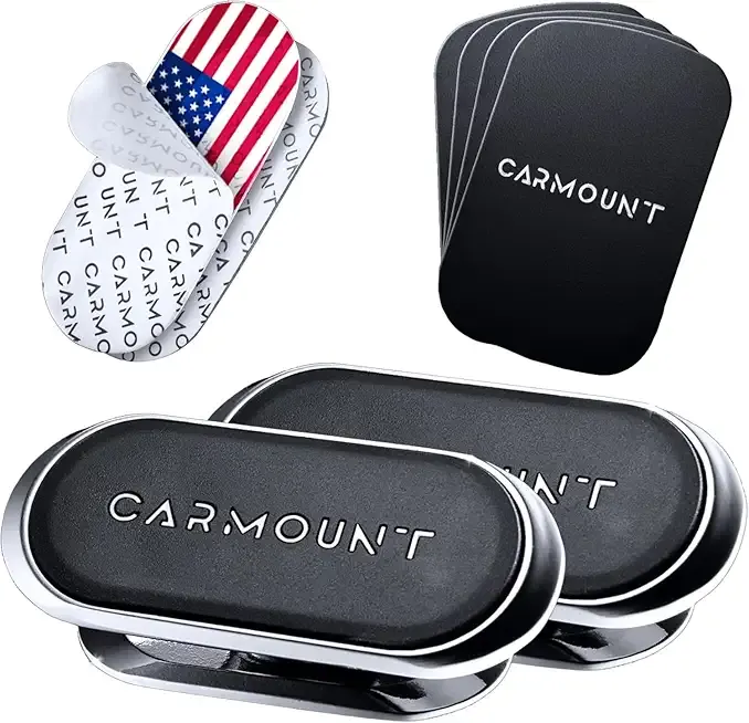 CARMOUNT F1 Dashboard Car Mount | Magnetic Phone Holder for Car, Ultra Strong 8X N52 Magnets, 360° Rotation, Universal Dash Mount for All Phones (2-Pack) | Car Mount Magnet