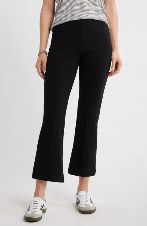 Stretch Cotton Crop Kick Flare Sweatpants