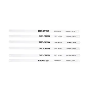 6 Lame per seghetto DEXTER in acciaio 24 denti L 300 mm