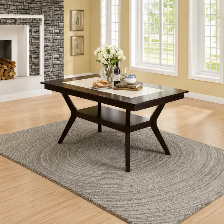 Brent 30.25" Dining Table by Furniture of America - Brown/Beige