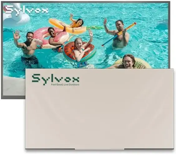 SYLVOX 75" Outdoor TV with Cover, 2000 Nits Full Sun Outdoor TV for Bright Outdoor Conditions, 4K UHD HDR10, IP56 Weatherproof, Anti-Glare Matte Screen, Dolby Atmos, Smart Google TV