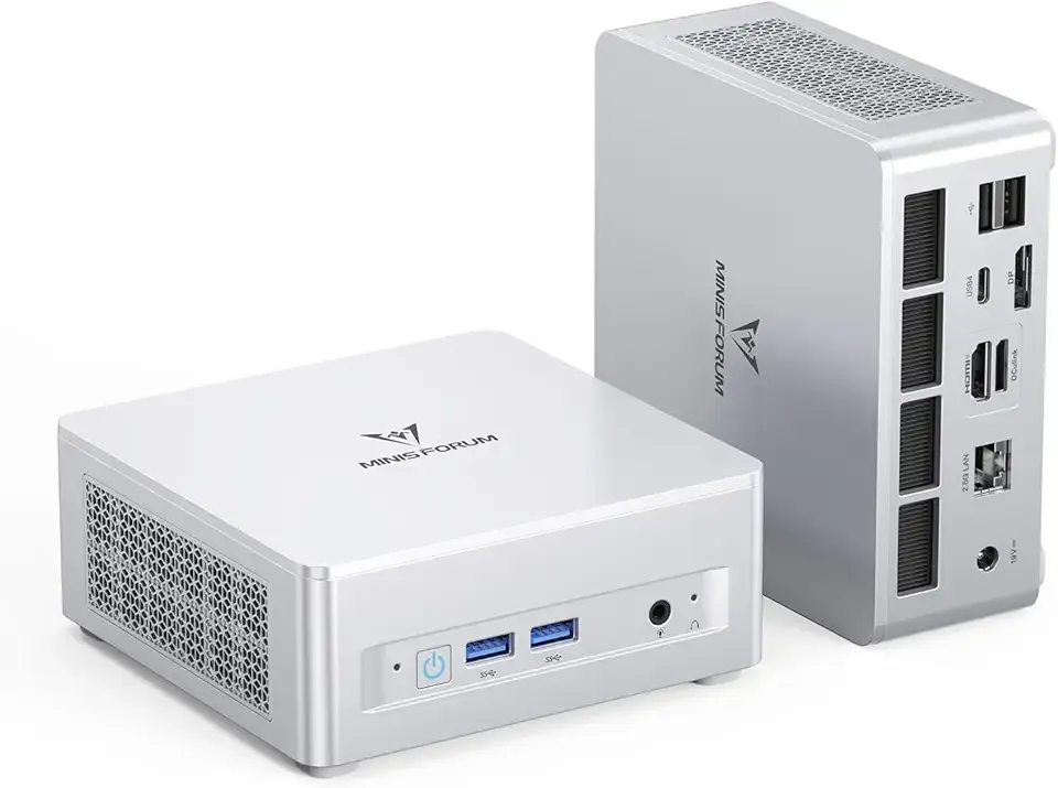 MINISFORUM UM880 Plus Mini PC AMD Ryzen 7 8845HS(8C/16T, up to 5.1GHz), 32GB DDR5 1TB PCIe4.0 SSD, HDMI+DP+USB4 Triple Outputs, OCuLink Port, 2.5G LAN, 5x USB Port, Radeon 780M Graphics Micro Computer