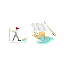 ki ds Baseball Pitching Machine Set Step-On Baseball Launcher Ball Catapult