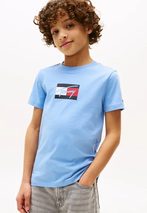 SCRIPT FLAG UNISEX - T-shirts med print - cloudy blue