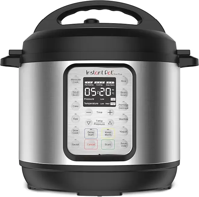 Instant Pot Duo Plus 9-in-1 Multicooker, Pressure Cooker, Slow Cook, Rice Maker, Steamer, Sauté, Yogurt, Warmer & Sterilizer, Includes App with Over 800 Recipes, Stainless Steel, 6 Quarts
