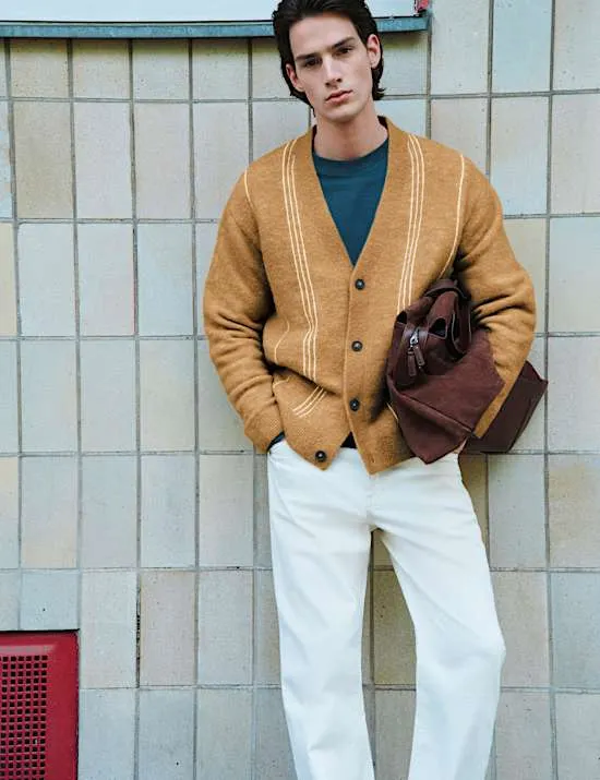 Lofty Relaxed Fit Striped Cardigan
