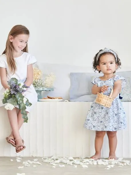 Robe fleurie bébé de cérémonie - blanc imprimé