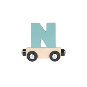 Lettre "N" wagon en bois - vert