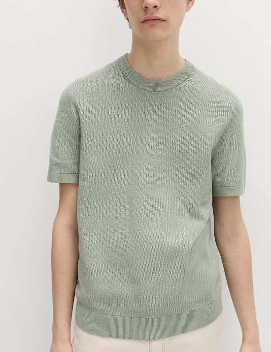 Cotton Rich Textured Knitted T-Shirt