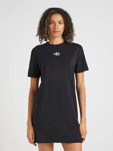 Calvin Klein Graphic Tee Dress In Black
