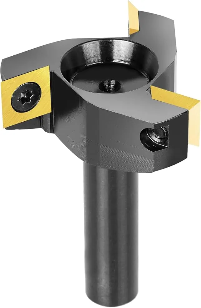 SpeTool CNC Spoilboard Surfacing Router Bit 1/2 Shank 2 Inch Cutting Diameter, Slab Flatting Router Bit Carbide Insert Planing Bit Wood Bottom Cleaning