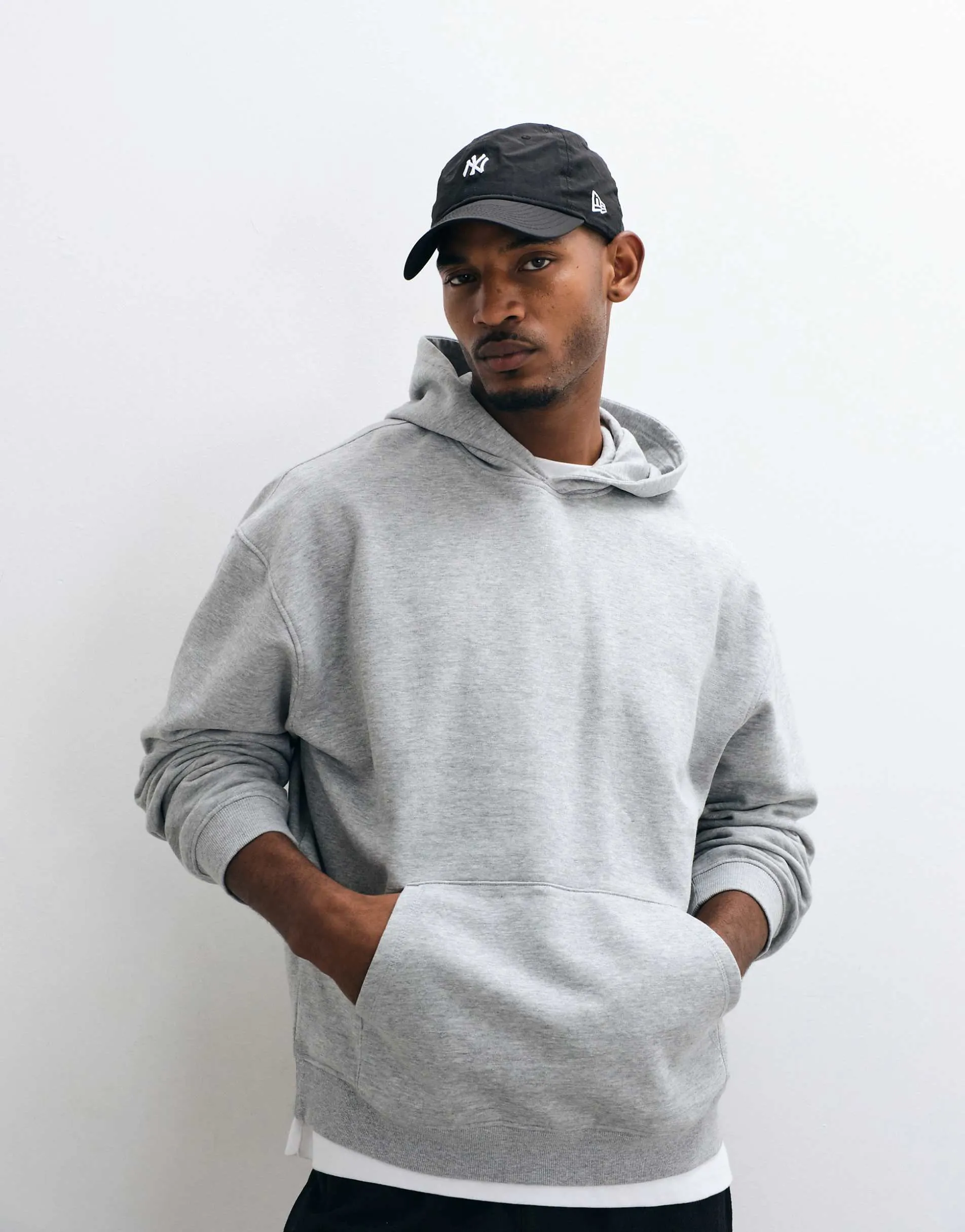 ASOS DESIGN essentials oversized hoodie in grey marl