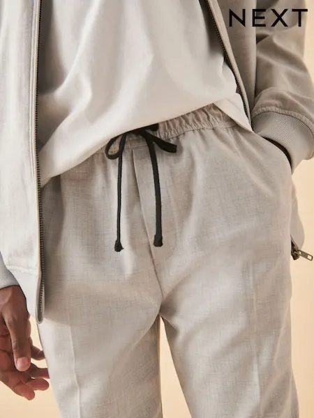 Grey Pull On Waist Suit Trousers (3-16yrs)