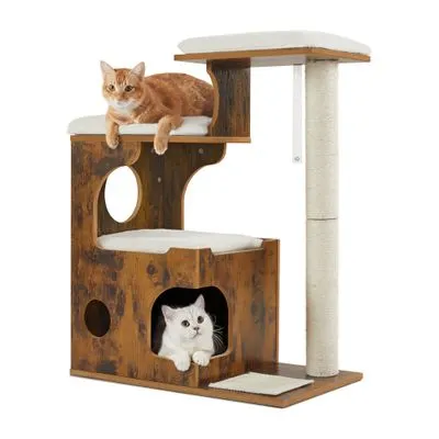 Arbre à chat Feandrea, 88 cm marron / blanc