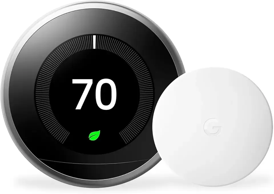 Nest Learning Thermostat (3rd Generation) (T3007ES-US) with Nest Temperature Sensor (T5000SF) (Stainless)