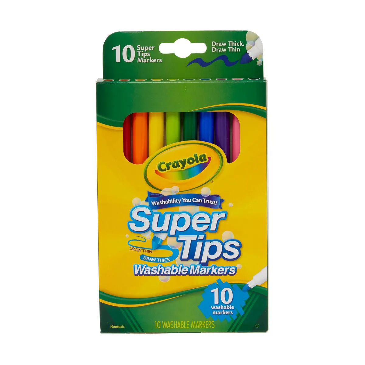 Crayola Super Tips Washable Nontoxic Markers, 10 ct