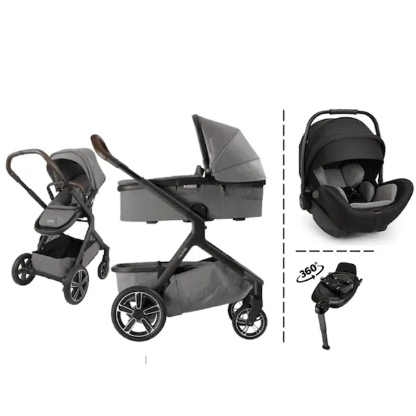 Nuna | Demi Grow Kombivogn og Arra Next bilstol og base | Oxford