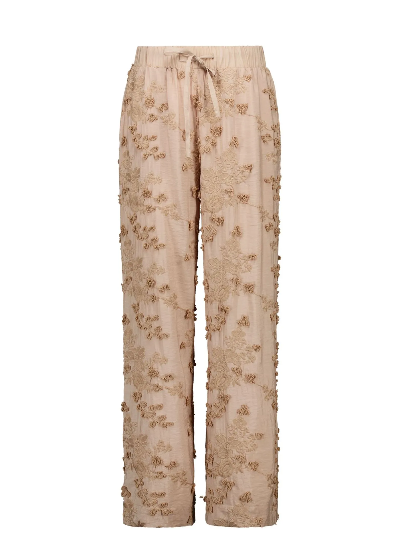 Straight fit broek | Taupe | Bloemen