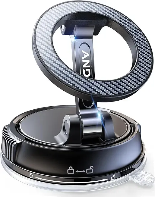 ANDERY Car Phone Holder for Magsafe [78+LBS Strongest Suction & 2400gf Magnetic] 360° Adjustable Car Phone Mount, Phone Holders for Your Car for iPhone 17 Pro Max 16 15 14 13 12 Air Plus, Carbon Fiber