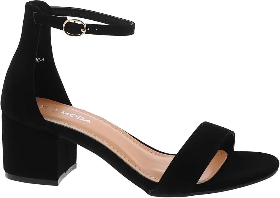 Darcie-1 Ankle Strap Dressy High Heel Sandal, Non-slip Sole, For Wedding, Party, Prom, Evening Wear, or Any Occasion, Sleek Style Block Heel Sandals
