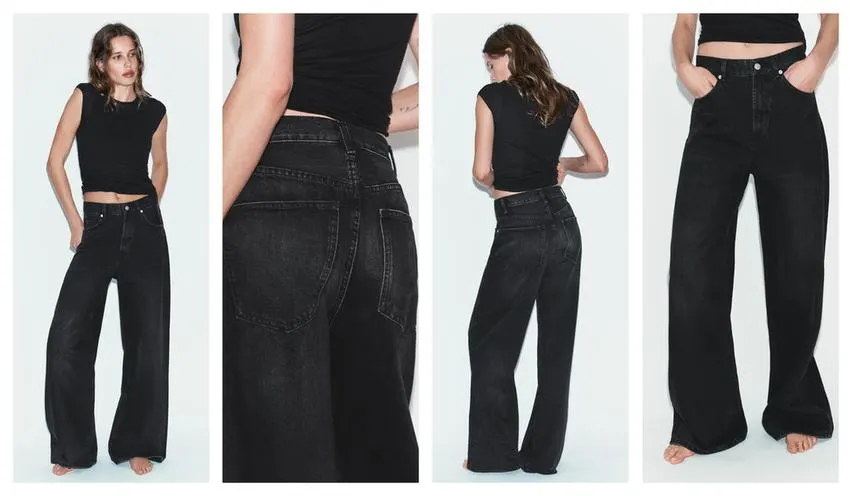 TRF EXTRA WIDE-LEG HIGH-WAIST JEANS
