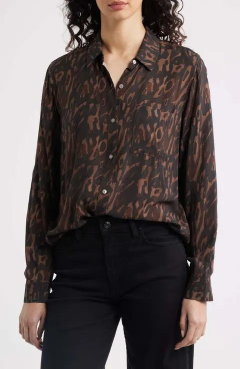 Josephine Leopard Print Button-Up Shirt