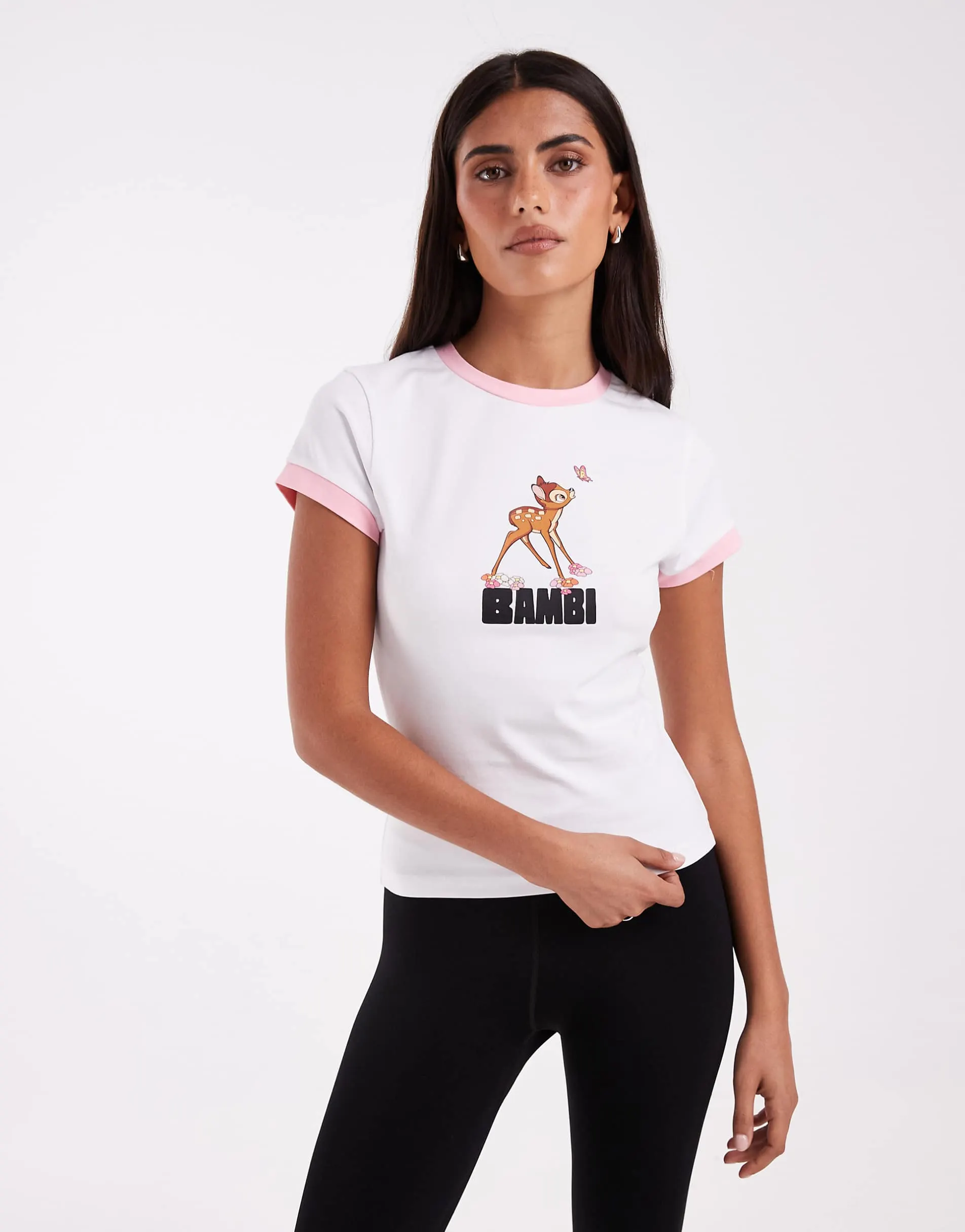 ASOS DESIGN Disney baby tee with Disney Classic print in white