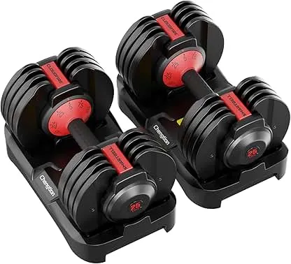 Upgraded Adjustable Dumbbell Set of 2 (52.5 lbs/25 lbs), 15/9 Weights Dumbbell Set, Quick Adjustable Dumbbells For Men and Women Home Gym Workout with Anti-Slip Handle, Safe and No Falling Upgraded Adjustable Dumbbell Set of 2 (52.5 lbs/25 lbs), 15/…