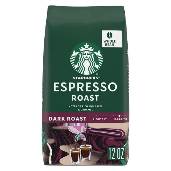 Starbucks Espresso Roast, Whole Coffee Beans, Dark Roast Hot or Iced Coffee, 12 oz $10.10 84.2 ¢/oz