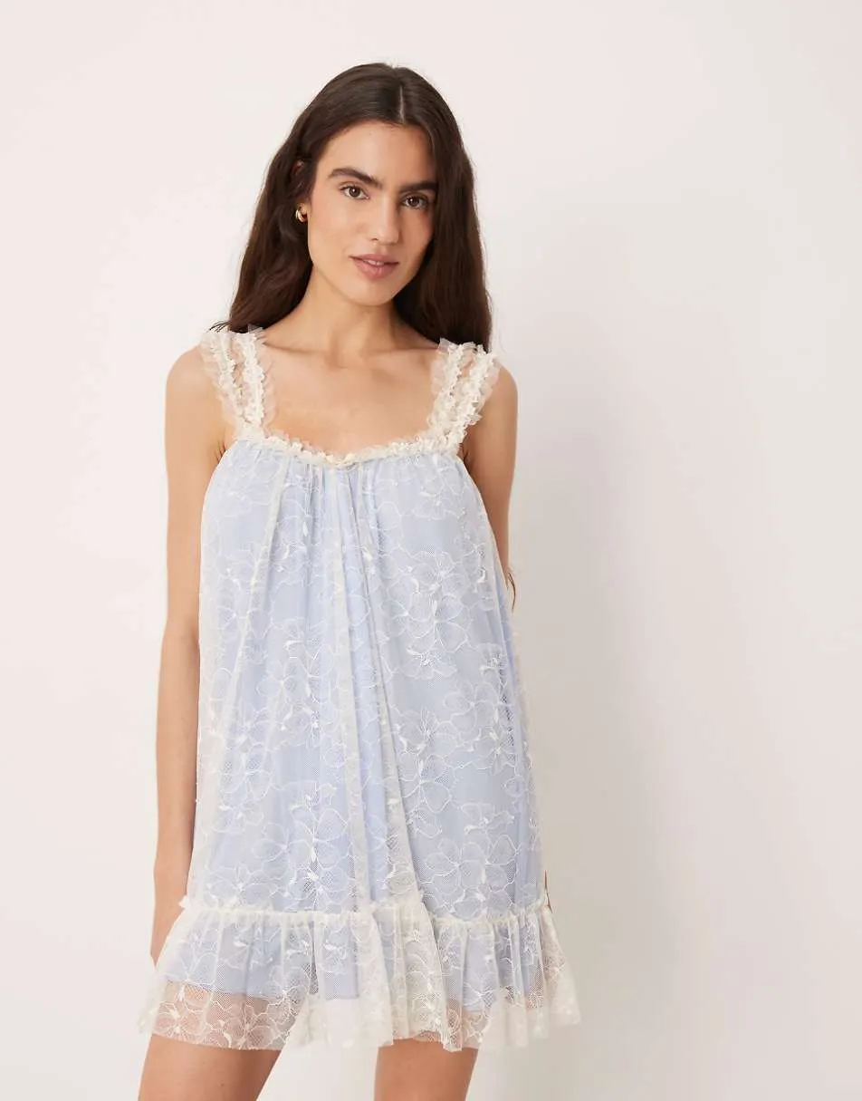 Free People heartbreaker mini slip dress in toasted eggnog