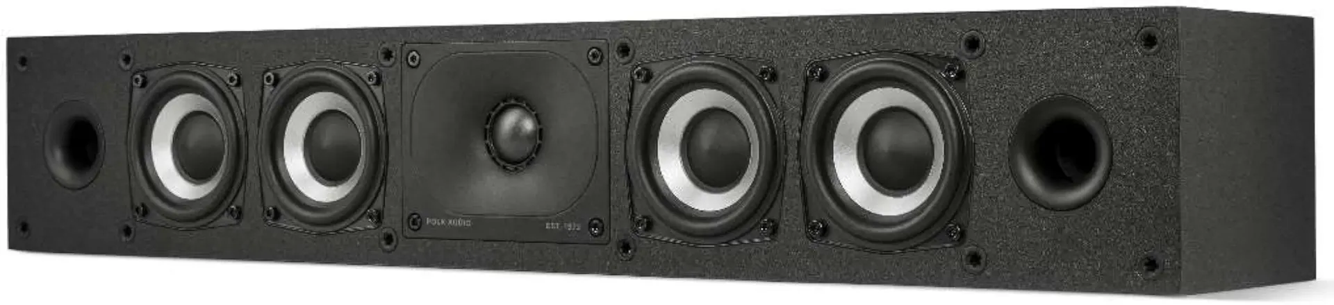 Polk Monitor XT35 Slim Center Channel Speaker - Hi-Res Audio Certified, Dolby Atmos & DTS:X Compatible, 1" Terylene Tweeter & Four 3" Dynamically Balanced Woofers, Wall-Mountable, Midnight Black