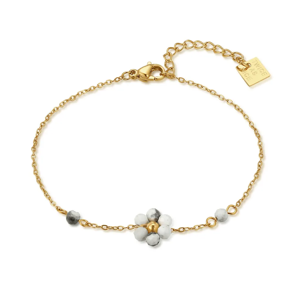 Armband in edelstaal, bloemen