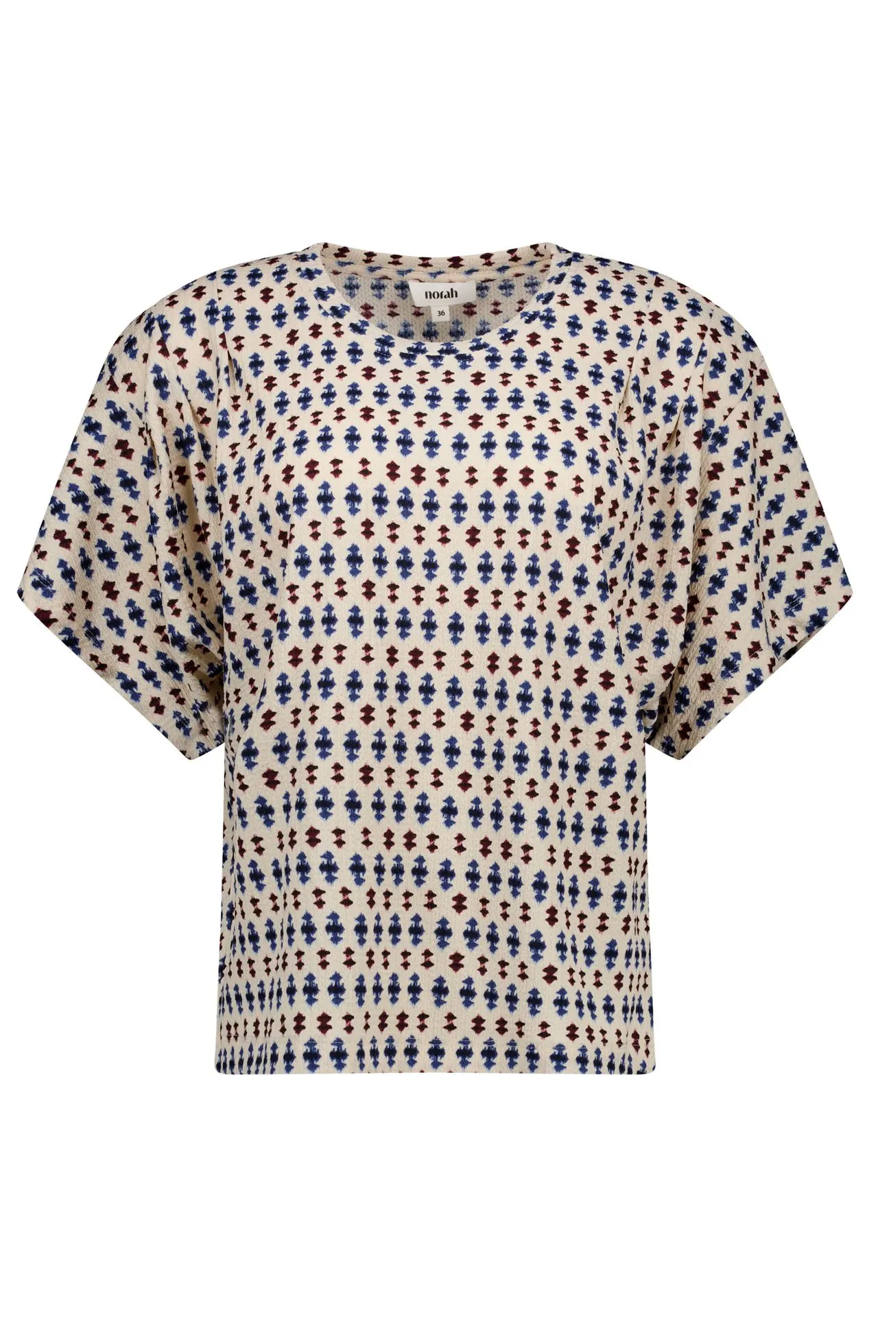Ecru shirt met grafische print