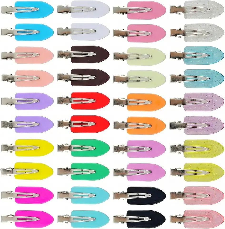 Creaseless Hair Clips for Women Styling 40Pcs Getting Ready No Crease Hair Clips for Bangs Setting No Bend Dent Makeup Clip Application Skincare Clip (Multicolor)