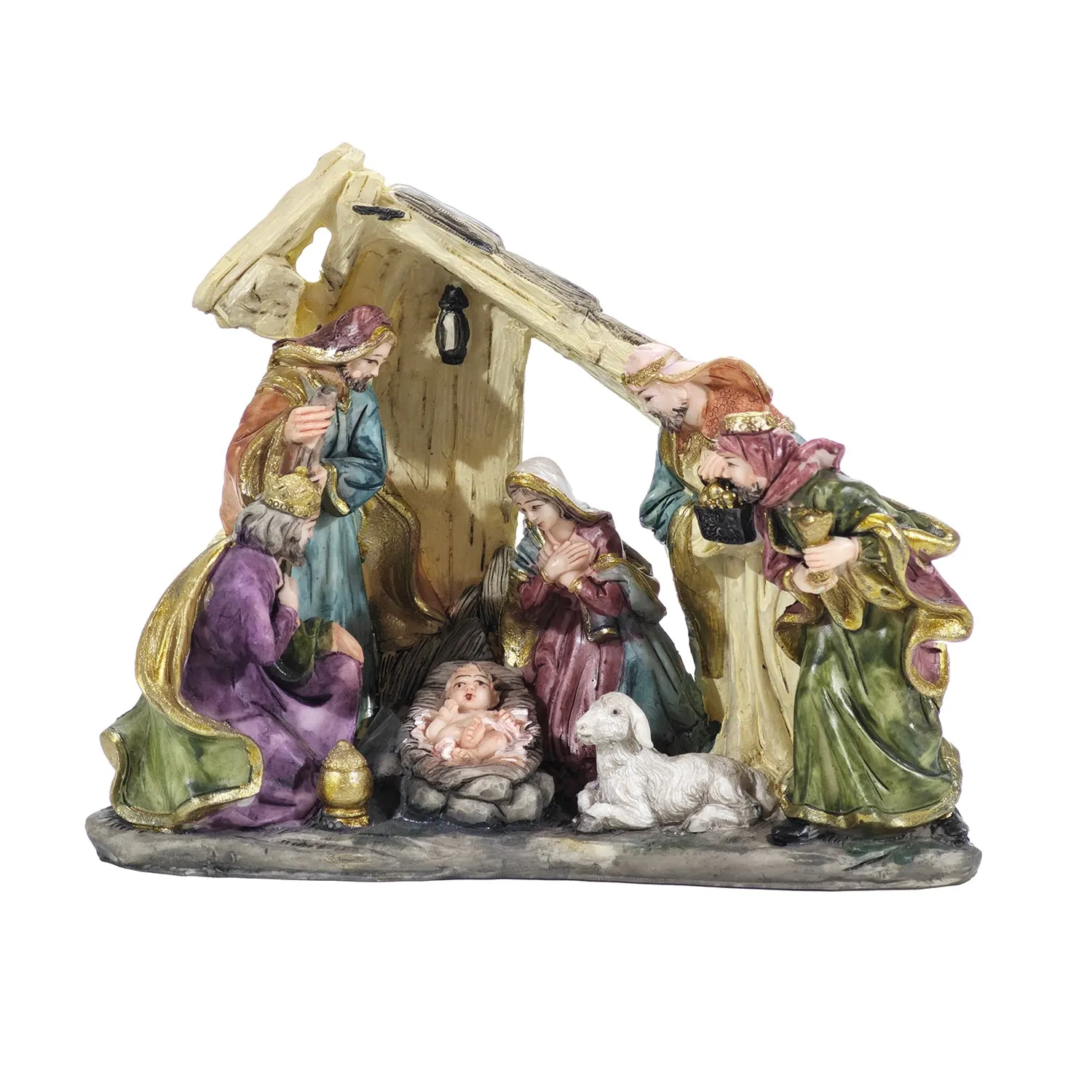 Capanna Natività con Statuette h16 cm