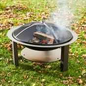 Brasero fonte et acier rond diamètre 62 cm avec grille cuisson et couvercle