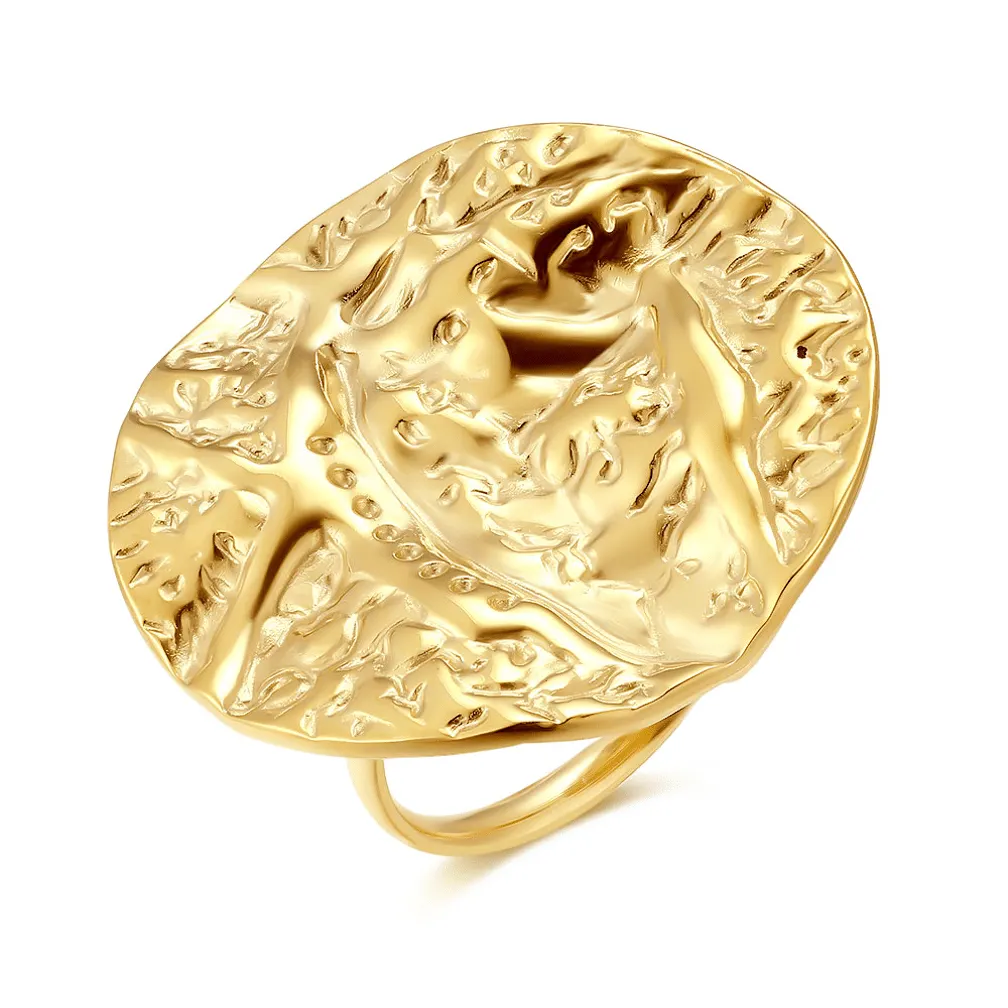 Ring in edelstaal, met reliëf