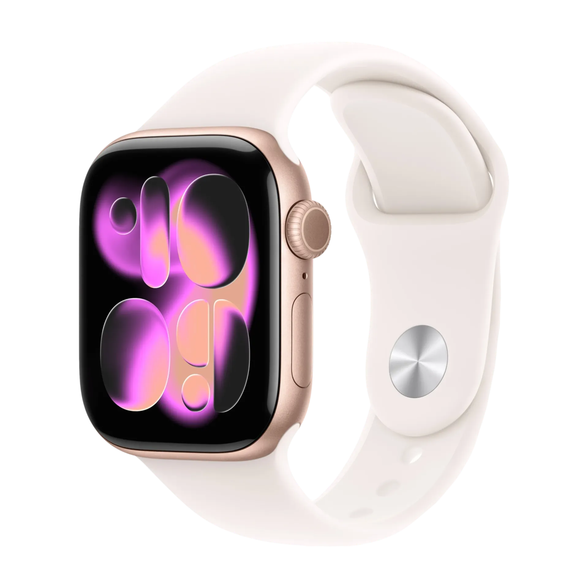Apple Watch Series 11 GPS 42 mm rosegull aluminum, svak rosa sport band - S/M
