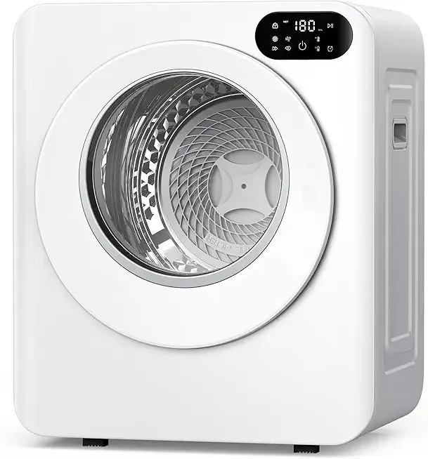Euhomy 1.5 Cu.Ft Portable Dryer, 850W Clothes Dryer with Stainless Steel Drum, 4 Functions, LED Control Panel, 120V Portable Dryers for Laundry, Suitable for Apartments, Dorm, RVs, White