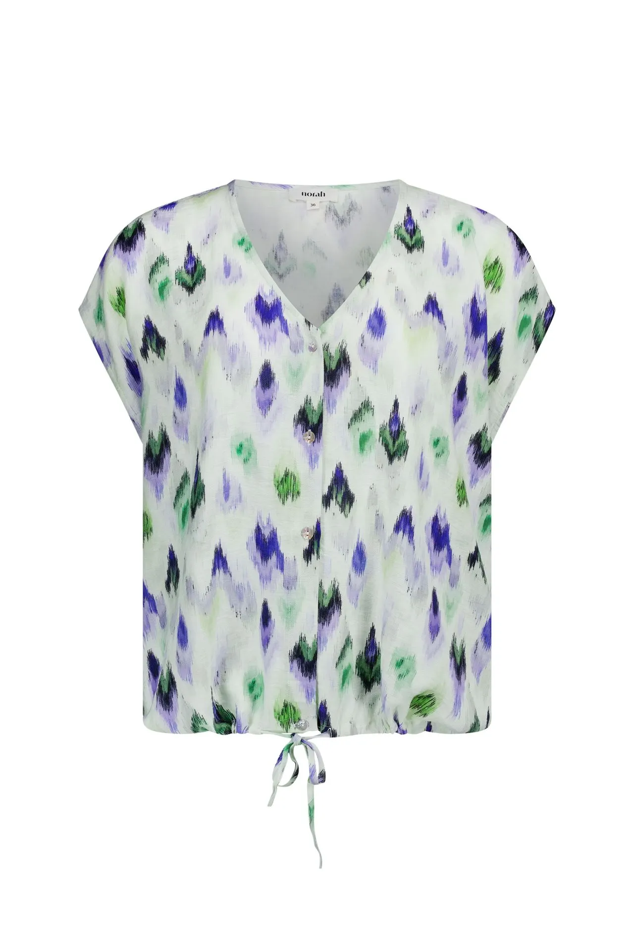 Ecru blouse met grafische print