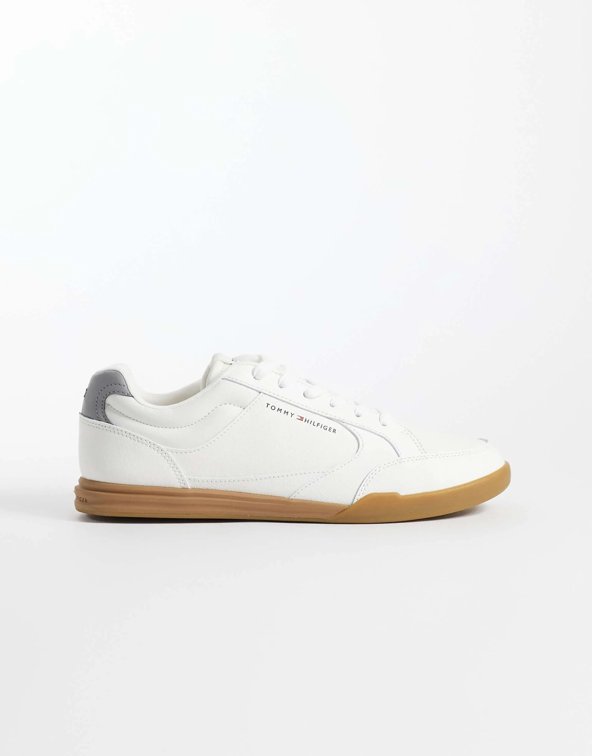 Tommy Hilfiger low pro cupsole leather trainers in white