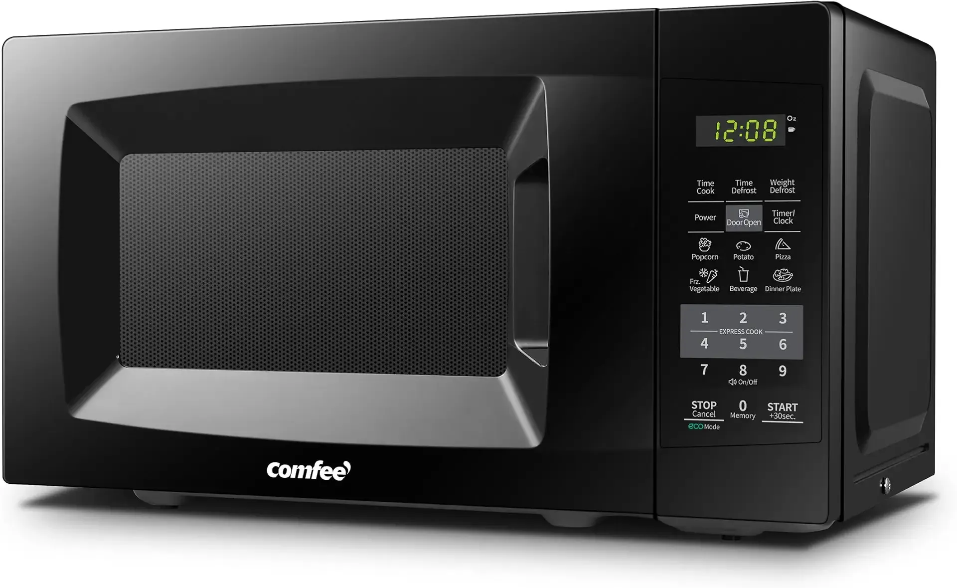 COMFEE' EM720CPL-PMB Countertop Microwave Oven with Sound On/Off, ECO Mode and Easy One-Touch Buttons, 0.7cu.ft, 700W, Black